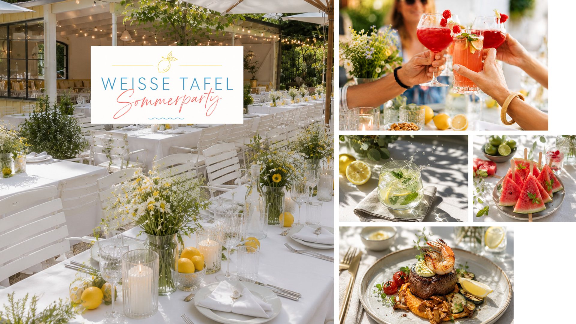 Weisse Tafel / Sommerparty